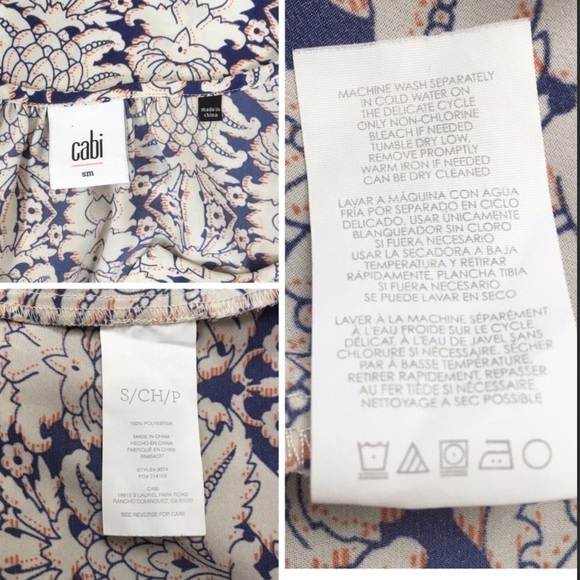 CAbi Damask Print Flutter Sleeve Blouse Size S - Picture 3 of 6